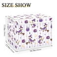 thumbnail image 5 of Yayeee Collapsible Cube Storage Bin with Lid Fabric Closet Decorative Basket with Handles, Purple Halloween Gooses, 5 of 7