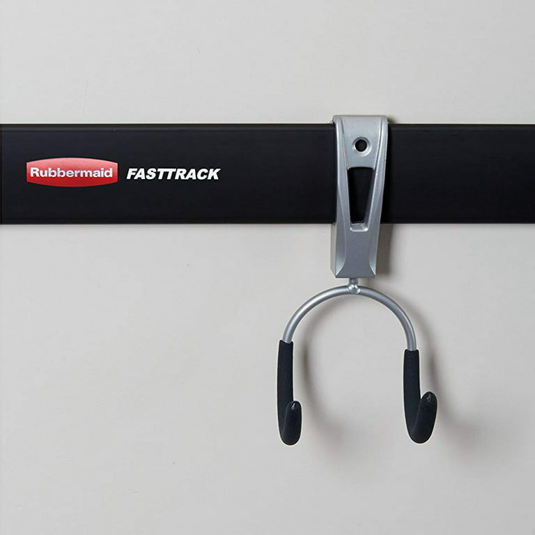 Rubbermaid Universal Metallic FastTrack Hanging Garage Hook Organizers (4 Pack)