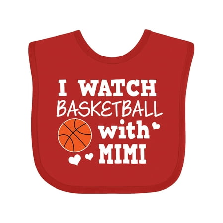

Inktastic I Watch Basketball with Mimi Gift Baby Boy Bib