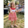 thumbnail image 6 of BemeyourBBs Toddler Baby Girls Birthday Dress Outfit 1 2 3 4 Years Birthday Clothes Sleeveless Doll Collar Embroidery Letters Plaid Gingham Dress Summer Princess Party Ruffle Dresses, 6 of 9