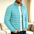 thumbnail image 4 of Turilly Plus Size Mens Lightweight Puffer Jacket Stand Collar Full Zip Quilted Padded Coat for Fall Winter Outdoor, 4 of 6