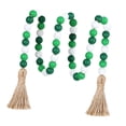 thumbnail image 4 of Cuentas de oración de madera con borlas para decoración del hogar Verde, 4 of 7