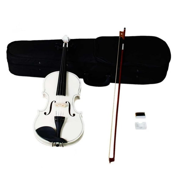 UBesGoo 4/4 White Acoustic Violin Fiddle with Hard Case, Bow, Rosin Full Size for beginning
