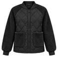 thumbnail image 6 of TRUNZI Women's Fleece Quilted Bomber Jackets Long Sleeve Zip Up Jackets for Fall Winter with Pockets, 6 of 9
