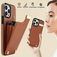 thumbnail image 4 of Jiahe Cover For iPhone XR, Wallet Case with Card Slot Holder,Slim Hybrid Shockproof Premium Leather AntiScratch Lightweight Case Cover, brown, 4 of 7