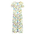 thumbnail image 4 of gljltg Women's Casual Flower Print Flowy Tiered Maxi Dress with Side Pockets, Polyester Spandex Lightweight Breathable Summer Winter, Beach Travel Work Party Outfit, Easy Care Washable, 4 of 6