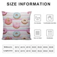 thumbnail image 5 of COMIO  Square Sweets Ice Cream Donuts Cupcakes on Pink Throw Pillow Covers Sofa Bed Home Decorative Pillowcase Cushion Case Double Sided Design Printed, 5 of 5