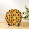 thumbnail image 6 of Balery Colorful Bohemian Sunflower Print Bone China Decorative Plate Ceramic Dinner Plates Art Crafts with Display Stand-7in, 6 of 6