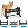 CACAdjustable Dog Bowl Stand Dog Bowl Set with AntiSlip Rubber Pads
