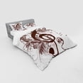 thumbnail image 2 of Ambesonne Music Bedding Set 4 Pcs, Floral Design with Birds, Queen, Chestnut Brown White, 2 of 2
