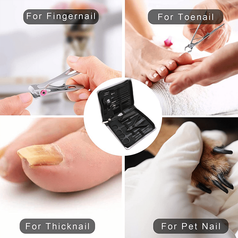  Manicure Set Manicure Pedicure Kit Nail Grooming Kit for Men,  7 in 1 Travel Nail Kit Men Nail Clipper Set for Fingernail Toenail - Black  : Beauty & Personal Care