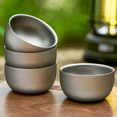 thumbnail image 3 of Titanium Cup Pure Titanium Tea Cup 45ml Double Layer Teacup for Camping Hiking Backpacking Home Office 3PCS Tea Cup, 3 of 8