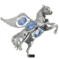 thumbnail image 3 of Matashi Home Decorative Tabletop Showpiece Chrome Plated Silver Pegasus Ornament with Blue Crystals, 3 of 8