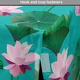 thumbnail image 4 of Blue and Pink Dog Crate Cover, Graphic of Lotus Flowers and Leaves, Easy to Use Pet Kennel Cover Small Dogs Puppies Kittens, 7 Sizes, Green Pale Pink, by Ambesonne, 4 of 6