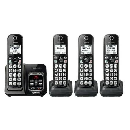 Refurbished Panasonic KX-TG744SK 4 Handset Cordless Phone w/ Talking Caller ID &
