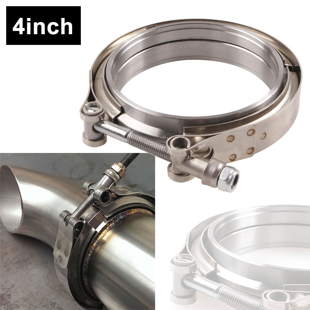 ZS 4" VBand Flange & Clamp Kit For Turbo Exhaust Downpipes Mild Steel