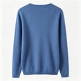 thumbnail image 4 of Womens V Neck Button Front Cardigan Long Sleeve Ribbed Trim Lightweight Sweater Casual Layering Tops for Fall Winter Dark Blue 2XL, 4 of 7
