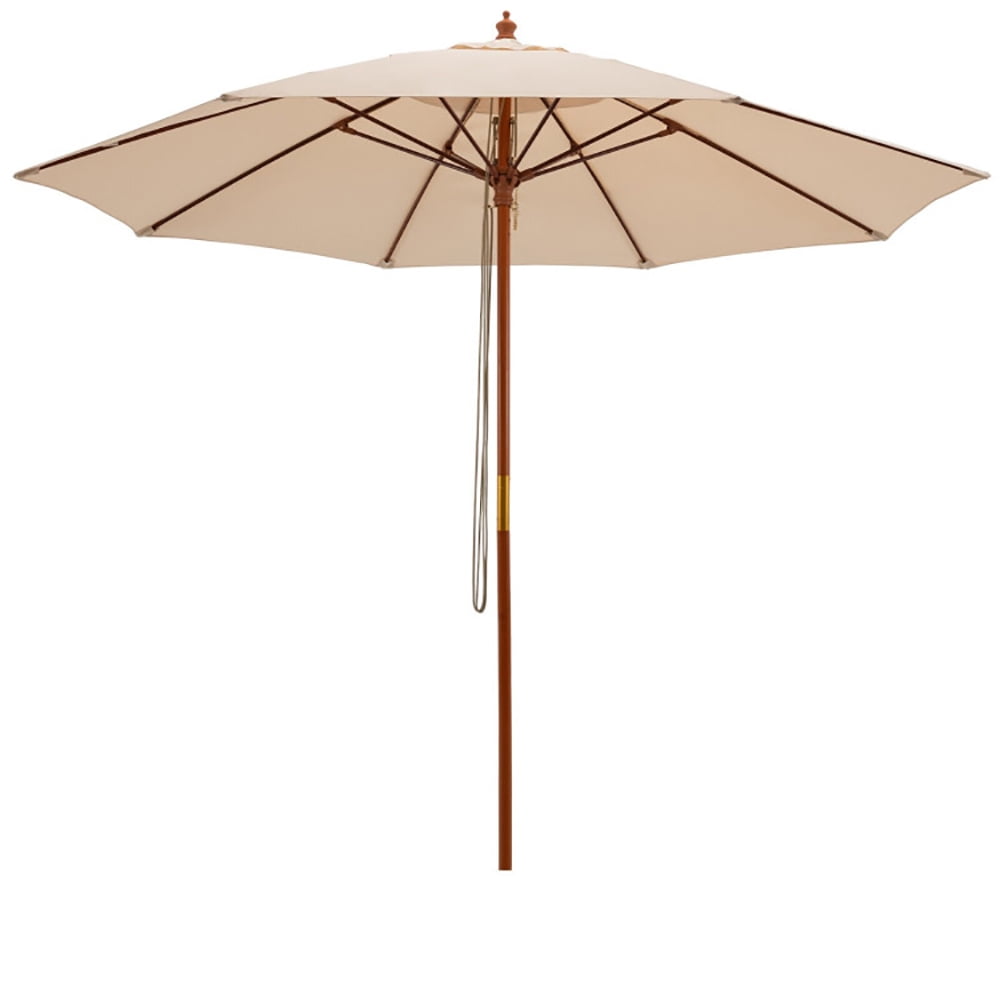 Aimee Lii 9.5 Feet Pulley Lift Round Patio Umbrella with Fiberglass Ribs, Sunbrella Umbrella Outdoor Patio, Beige Aimee Lii 9.5 Feet Pulley Lift Round Patio Umbrella with Fiberglass Ribs, Sunbrella Umbrella Outdoor Patio, Beige
