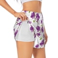thumbnail image 2 of Disketp Orchids Flowers Print Women's Shorts Workout Shorts for Athletic Gym Running Shorts with Phone Pockets Medium, 2 of 8