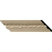 4 3/4"H x 4 7/8"P x 6 3/4"F x 94 1/2"L Medway Carved Wood Crown Moulding, Alder