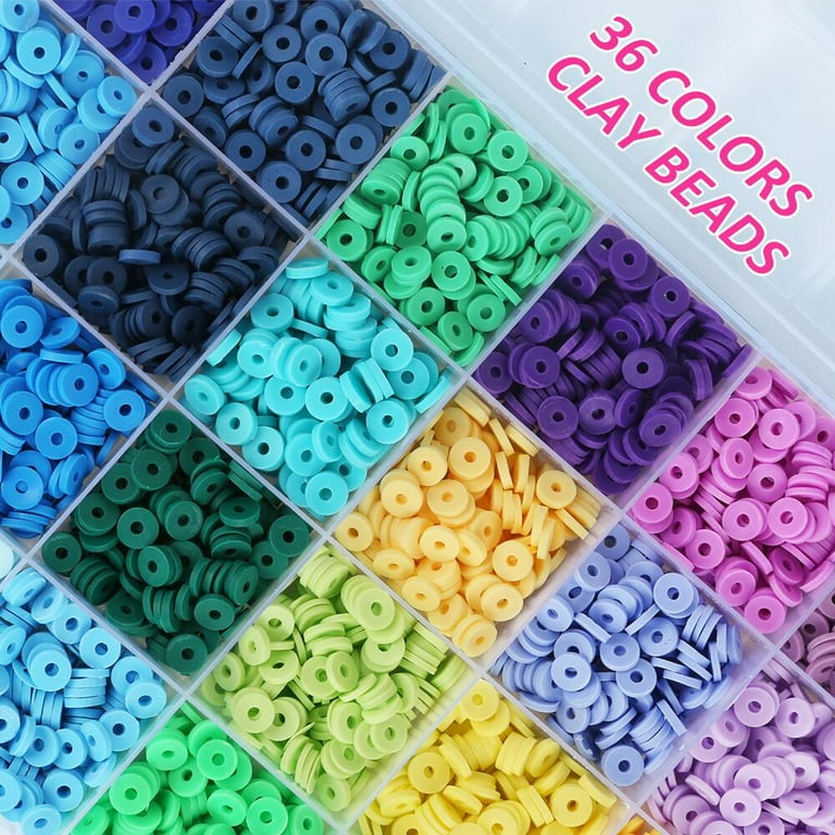 FGY 9222PCS Clay Beads Kit, 36 Colors 6mm Polymer Beads, DIY