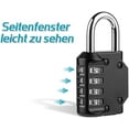 thumbnail image 3 of Combination Lock, Combination Lock 2 Pcs 4 Digit Padlock Gym Padlock Resettable Weatherproof Combination Lock for School Door Garden Fences(Black), 3 of 6