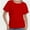 Red, variant on Women's Short Sleeve Boat Neck Dolman Top with Side Shirring