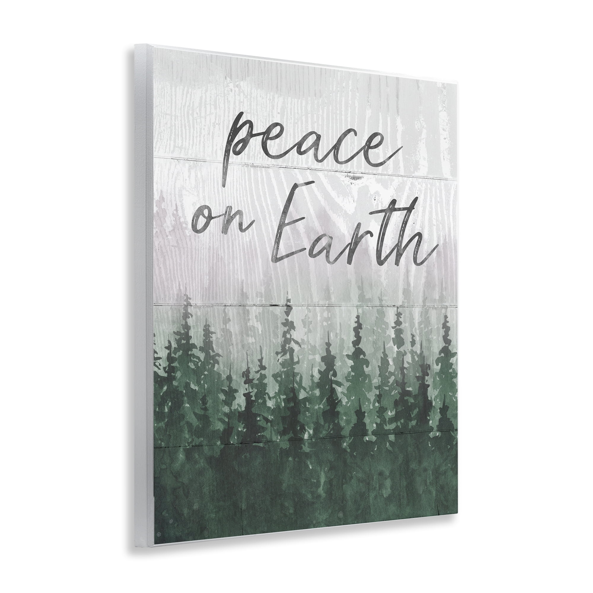 Stupell Industries Rustic Peace on Earth Holiday Painting Unframed Art Prints Wall Art, 11 x 14