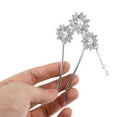 thumbnail image 3 of Unique Bargains 1 Pc Classic Flowers Tassel Hair Pins Hair Clips for Women 4.84"x2.52"x0.47" Silver Tone, 3 of 5