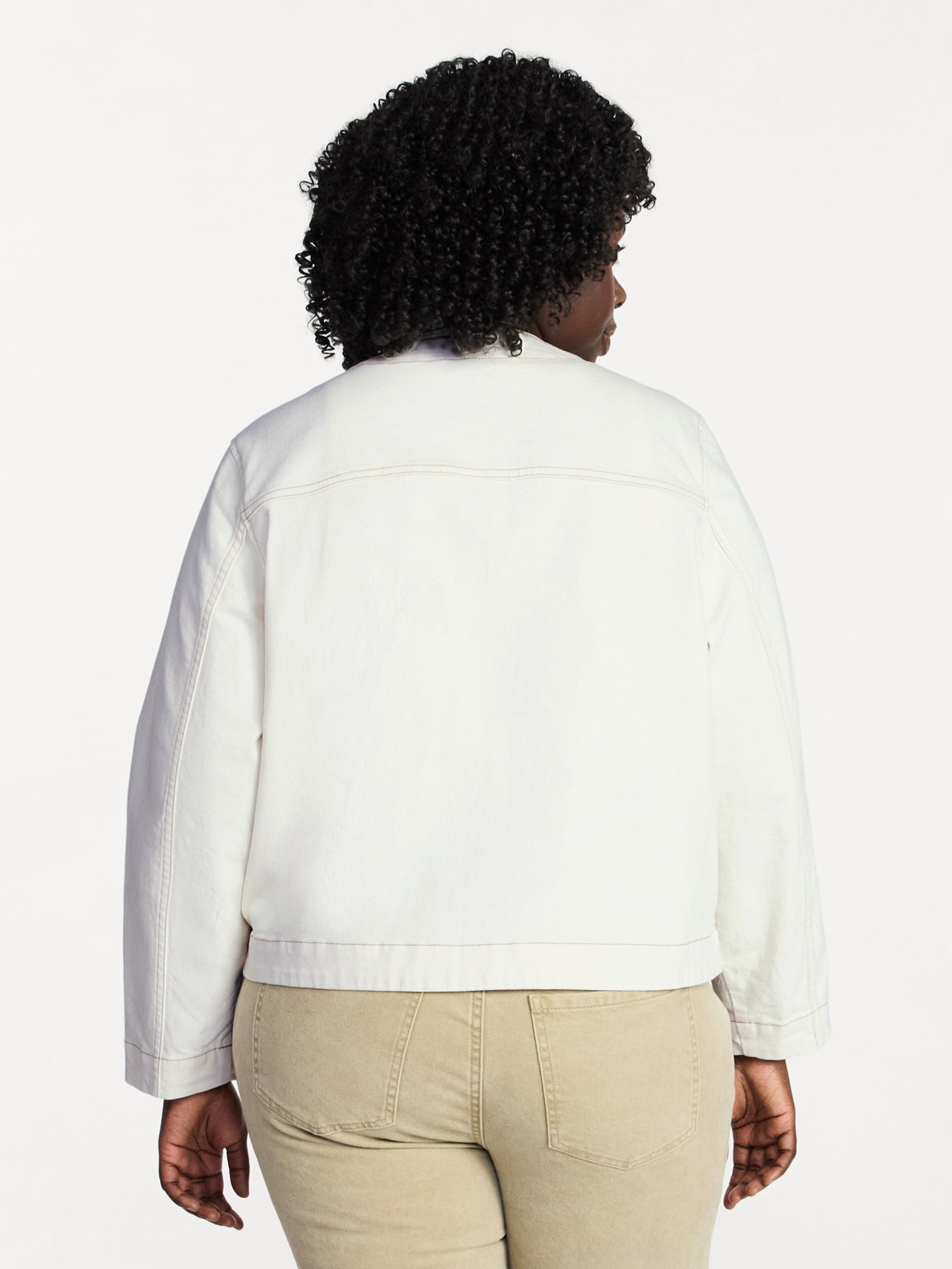 Terra & Sky Women's Plus Denim Lady Jacket With Pockets, Sizes 0X-5X