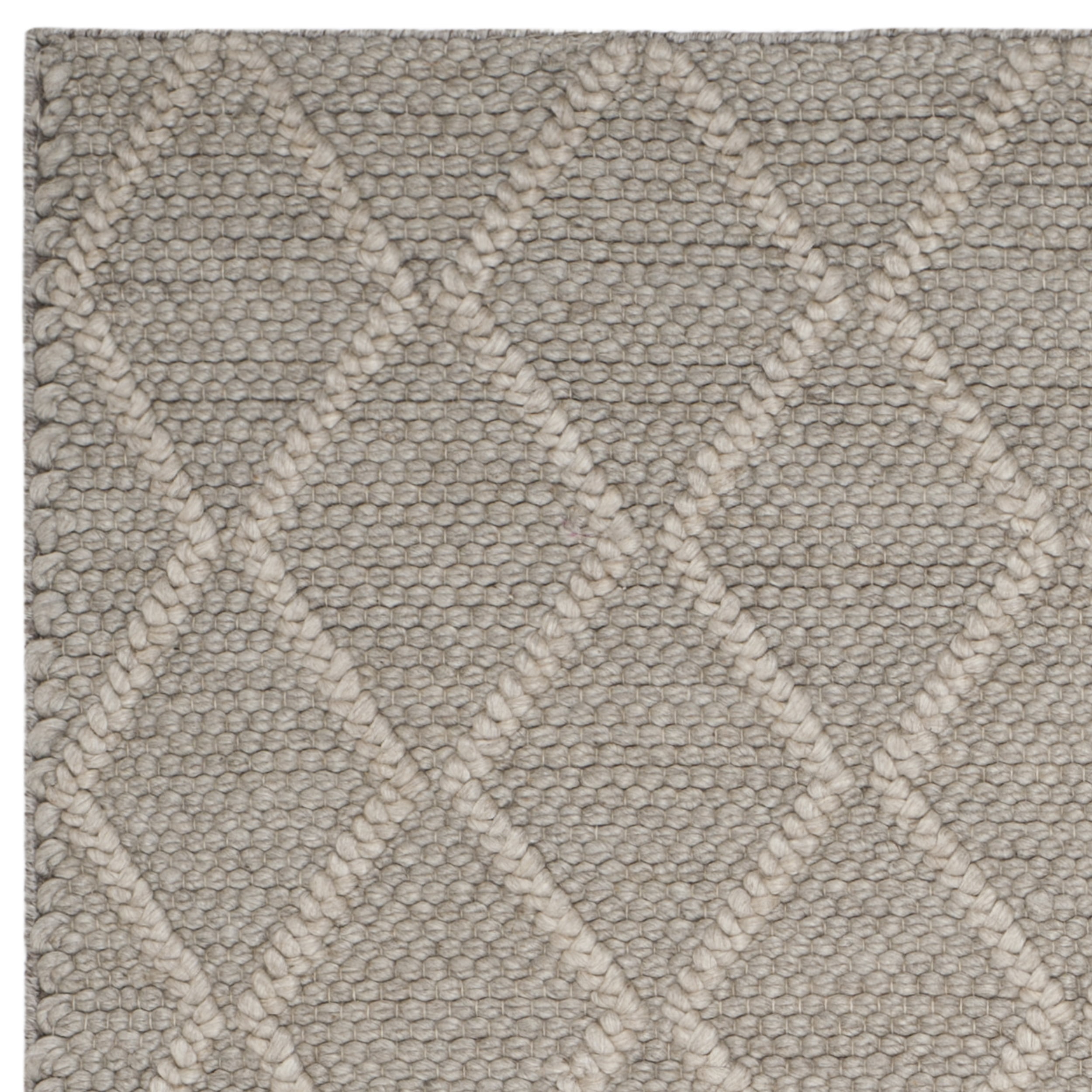 SAFAVIEH Natura Tracery Geometric Diamonds Wool Area Rug, Grey, 5' x 8'