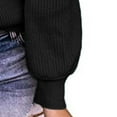 thumbnail image 4 of safuny Fashion Tops for Ladies Casual Solid Color Long Sleeve V-Neck Loose Sweater Women Mom Warm Blouse Sueras Mujer Black L, 4 of 4