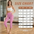 thumbnail image 6 of SCRAWLGOD Cherry Blossom Stars Pink Women's Workout Capri Leggings with Pockets, Breathable Casual Yoga Pants Leggings Squat Proof High Waisted Gym Athletic Yoga Lounge Tights, XL, 6 of 7