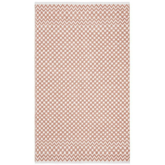 SAFAVIEH Boston Peter Geometric Cotton Area Rug, Orange, 3' x 5'