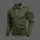 thumbnail image 1 of pstuiky Camisas casuales de manga larga para hombre, Camiseta de manga larga con solapa y botones para hombre, color liso, con cuello cuadrado pequeño top de hombre xxl, 1 of 7