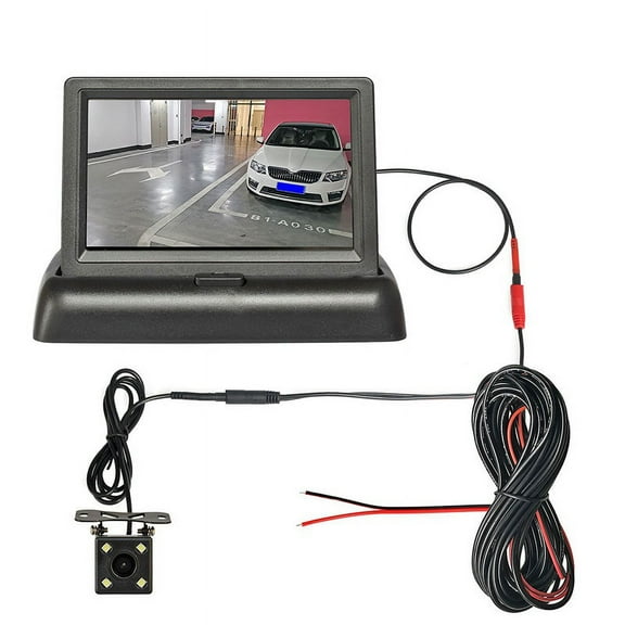 4.3in HD Monitor Car Backup Reverse Camera Rear View Parking License Plate System