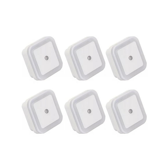 6 Pack Wall Plug Night Lights for Bathroom, Hallway, Bedroom, Kitchen, Stairway – Plug-in 0.5W LED Night Light with Smart Dusk to Dawn Sensor (Daylight White)