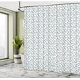 thumbnail image 4 of Ambesonne Nautical Shower Curtain, Graphic Fish Motifs Design, 69"Wx75"L, Pale Petrol Blue Red, 4 of 4