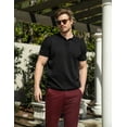thumbnail image 3 of COOFANDY Men's Polo Shirts Short Sleeve Ribbed Knit Polo T Shirts Business Casual Golf Shirt Collar T Shirt, 3 of 9