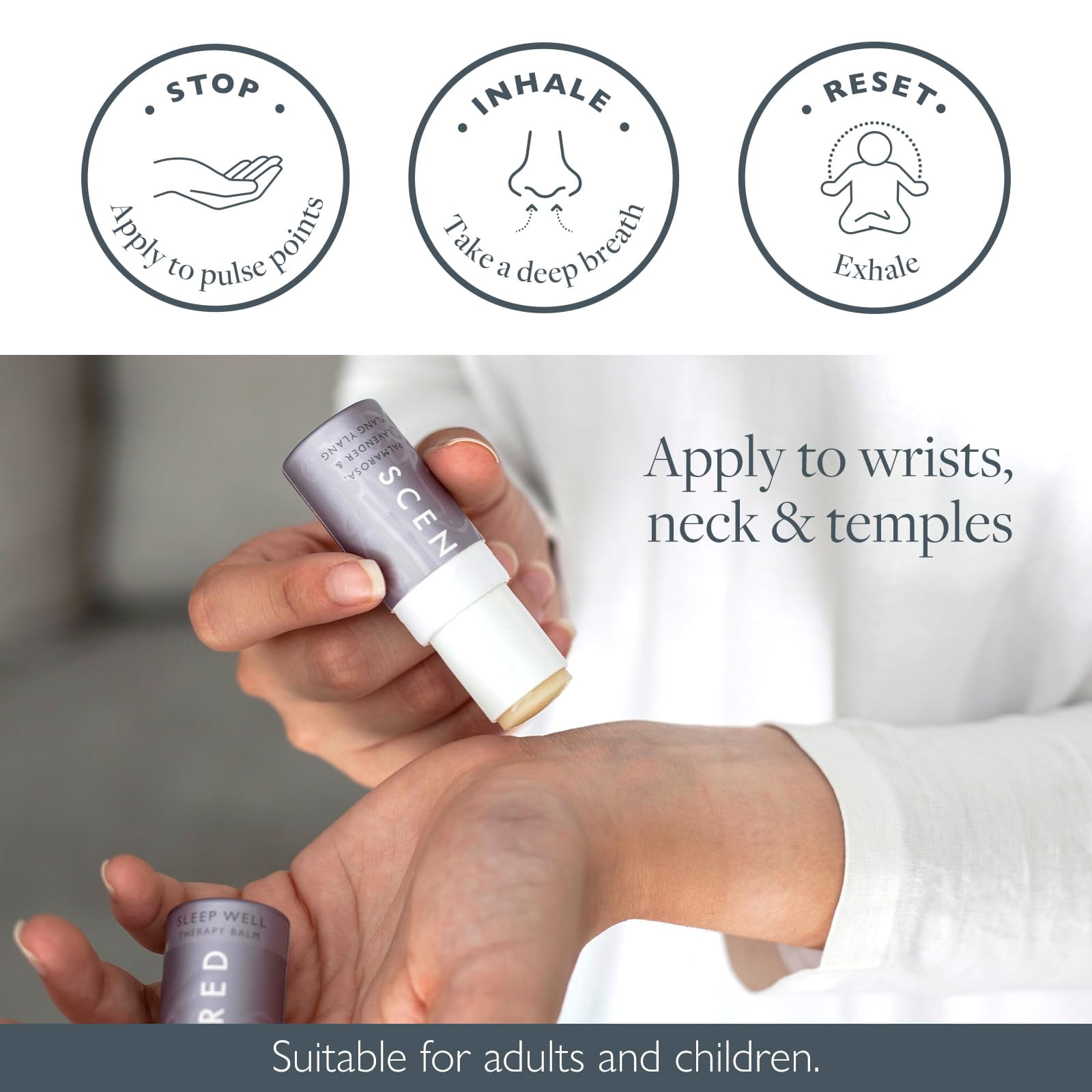 Scentered Aromatherapy Essential Oils Balm Gift Set - DAILY RITUAL - Sleep Well (5g) + 5 x Mini Balms: De-Stress, Focus, Happy, Escape & Love - Relaxing Gifts for Women