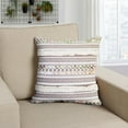 thumbnail image 6 of 18 x 18 Handcrafted Square Jacquard Cotton Accent Throw Pillow, Set of 2, Brown, White - Saltoro Sherpi, 6 of 8