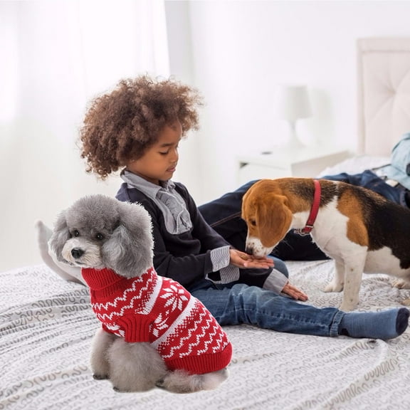 HONITANO 1Pack Festive Large Dog Sweaters Red Acrylic for Puppy Clothes Xmas Party XXL