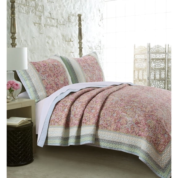 Barefoot Bungalow Palisades Quilt And Pillow Sham Set - Twin 68 x 88", Pastel