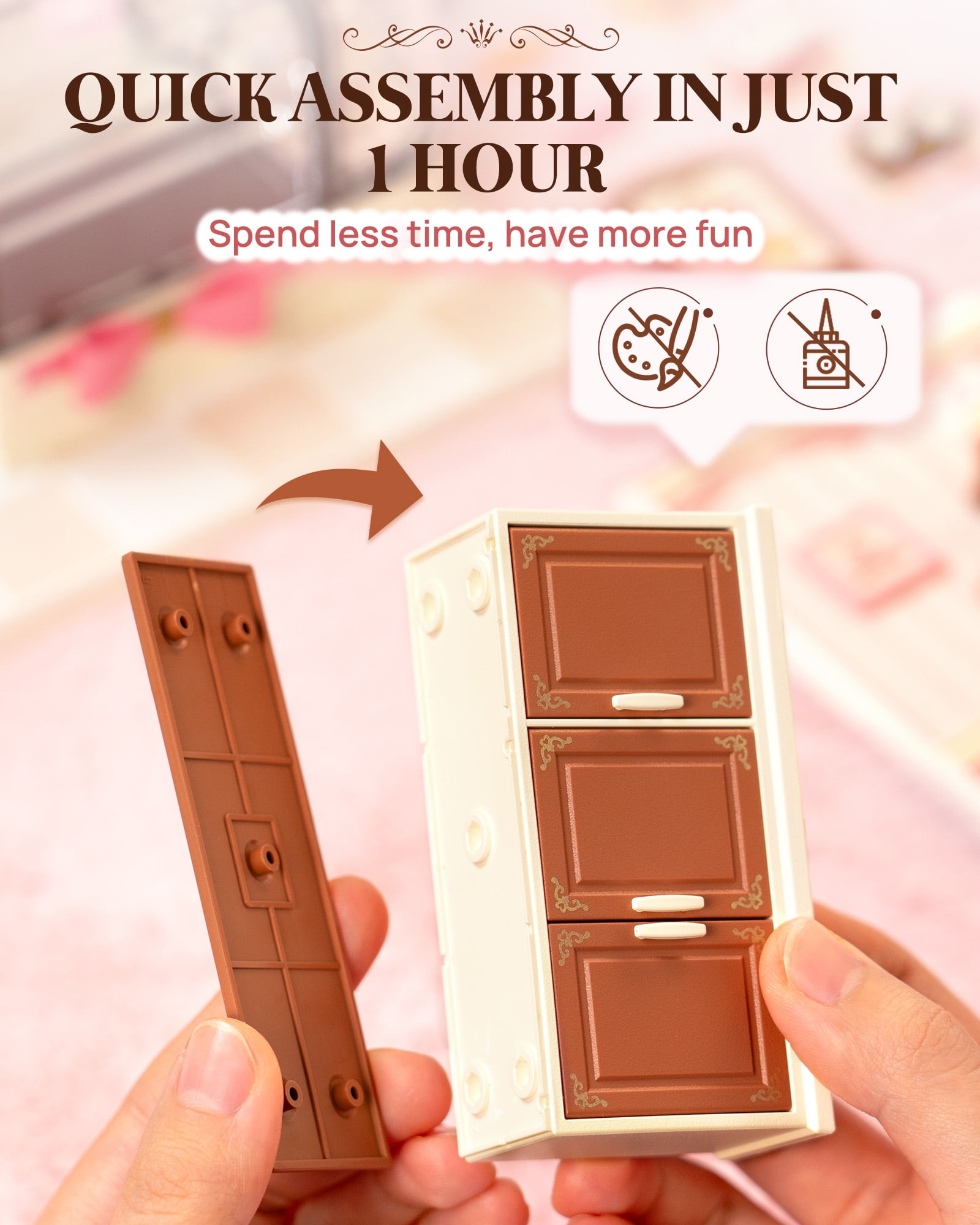 ROBOTIME Super Creator DIY Miniature House Kit,Tiny Home Craft Kits with LED,Mini Dollhouse Building Sets,Gifts for Teens Adults(Tasty Cake Shop)