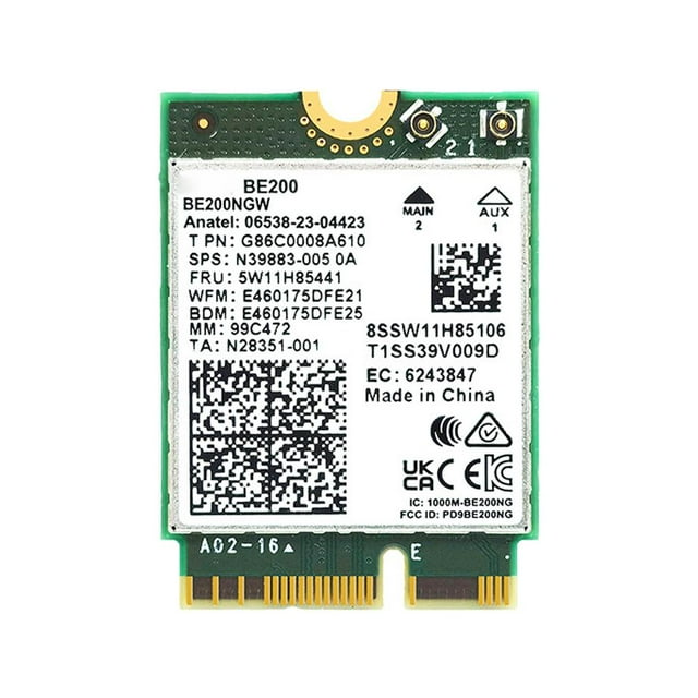 WiFi 7 Wireless Card for Intel BE200 NGW Bluetooth 5.4 Tri-Band 8774Mbps Network Adapter for Laptop Support Windows 10/11 (64bit) M.2/NGFF,Support (2.4G/5G/6G)