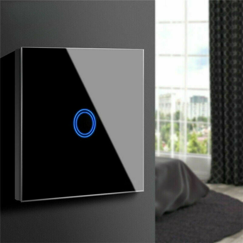 LUXURY WHITE 3 2 1 GANG 1 WAY LED TOUCH WALL SWITCH GLASS PANEL DIMMER OPTION 