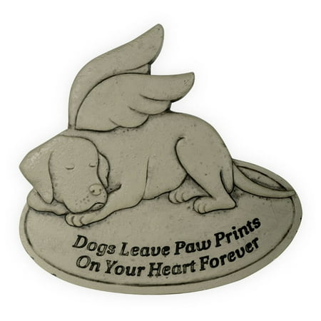 Pet Paw Print Garden Memorial Stone AngelStar Pawsitive Pet Collection Dogs Leave Paw Prints on Your Heart Memorial Garden Stone #49803 ()