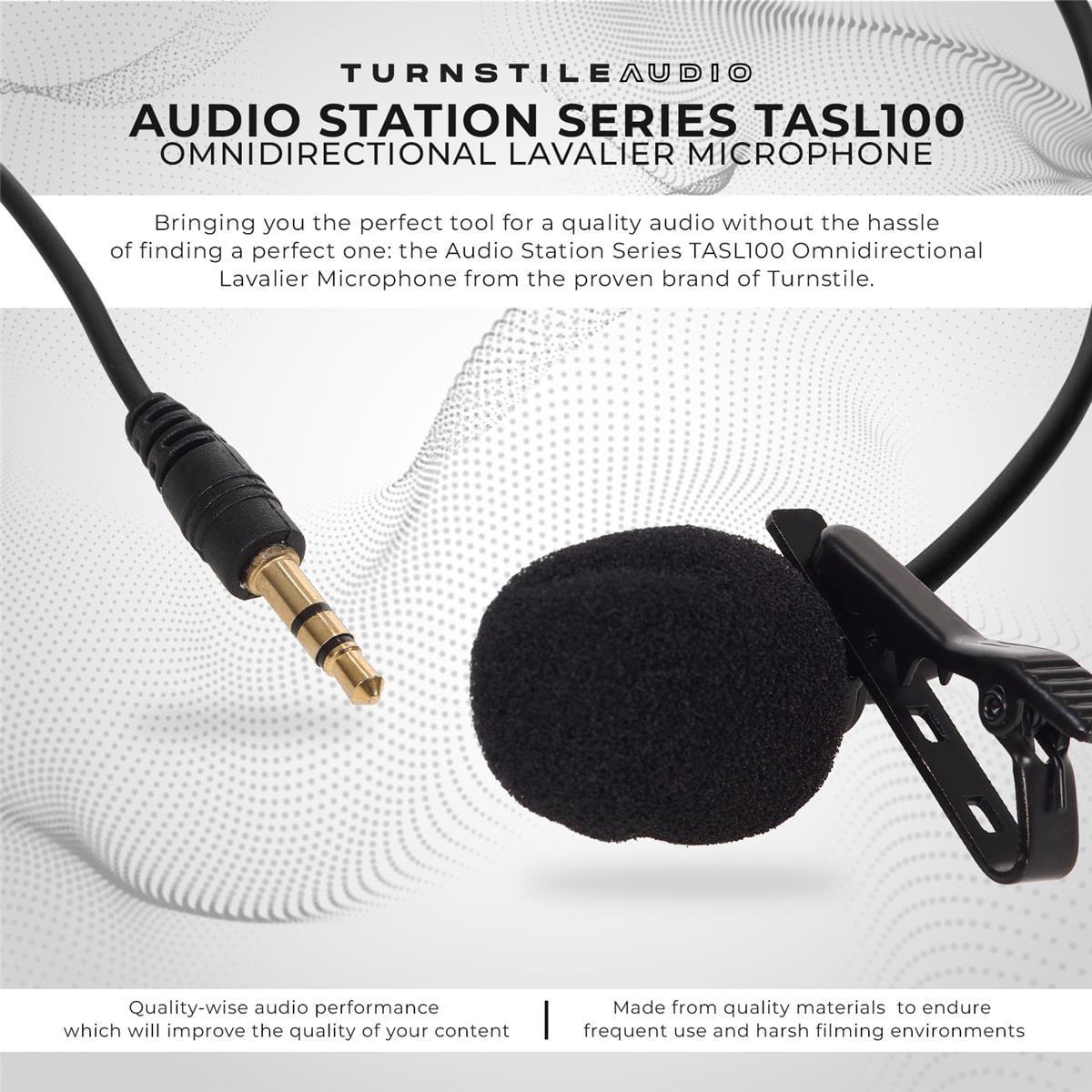 Turnstile Audio Station Series TASL100 Omnidirectional Lavalier Microphone 5-PACK