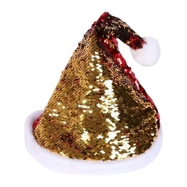 Gorro navideño novedoso para fiestas, ideal para discotecas, festivales y cosplay. Oro rojo