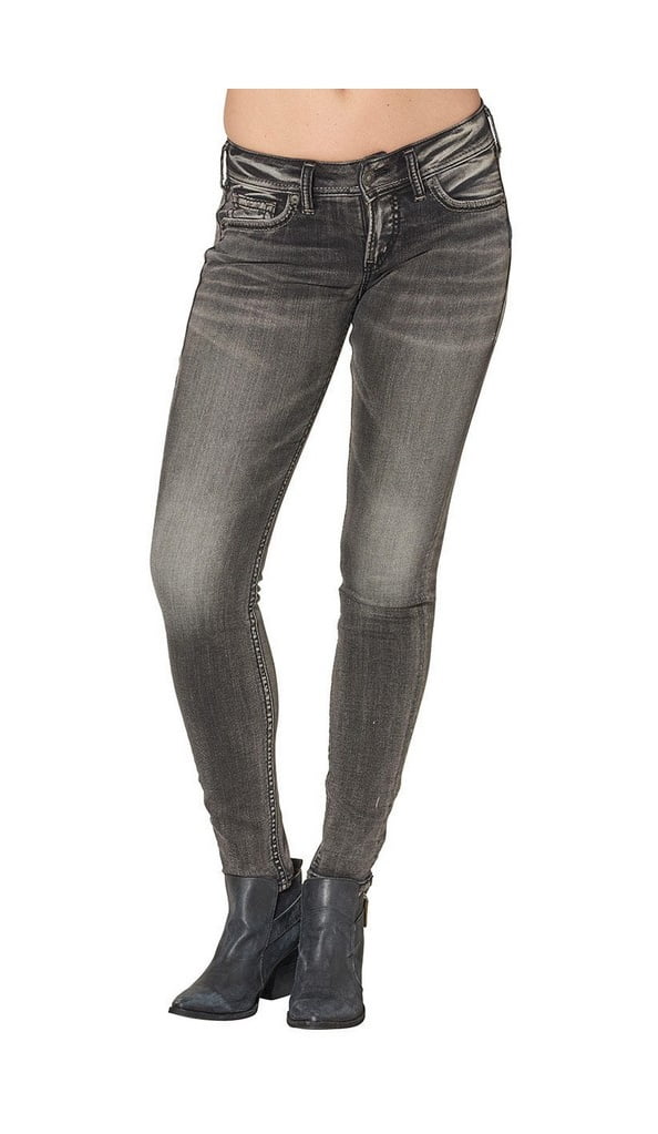 silver high rise jeans